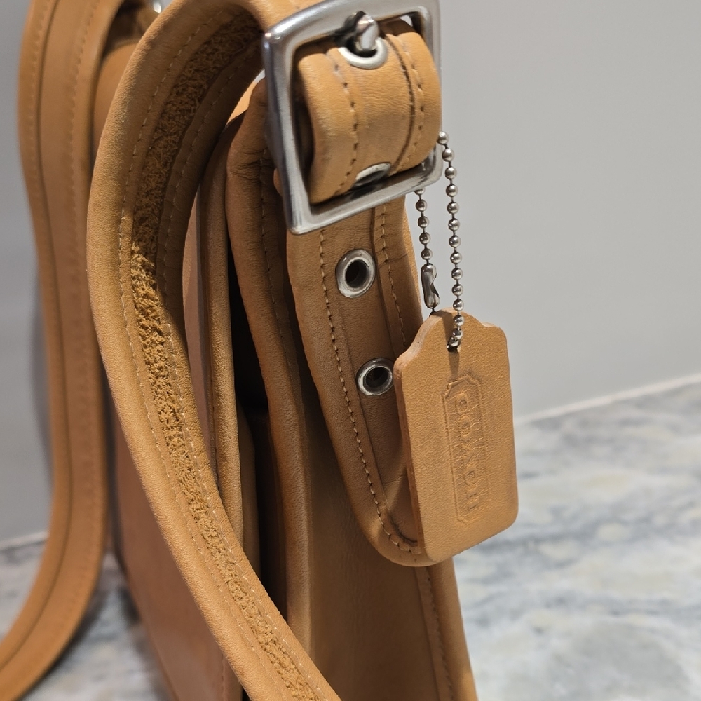 Coach Light Brown Leather Messenger Bag